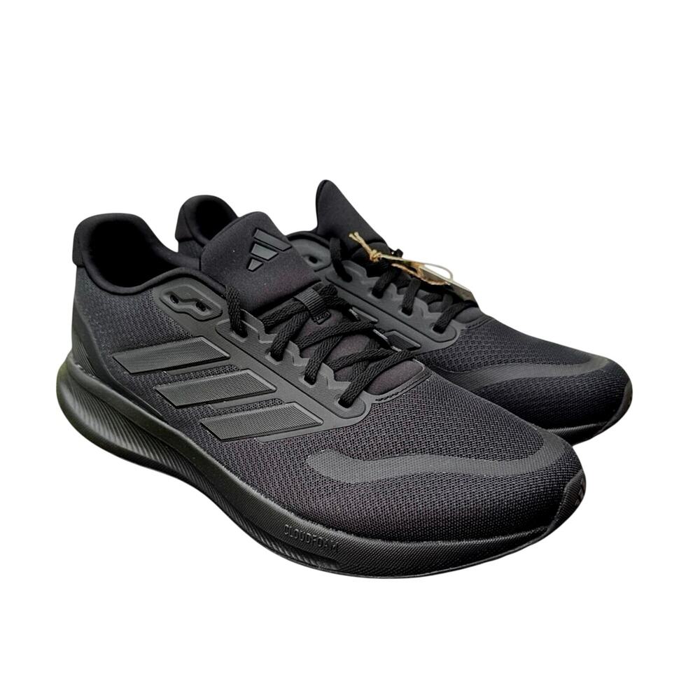 adidas Runfalcon 5 Triple Black Low Men’s 12 Running Top Lace-Up Mesh Sneakers